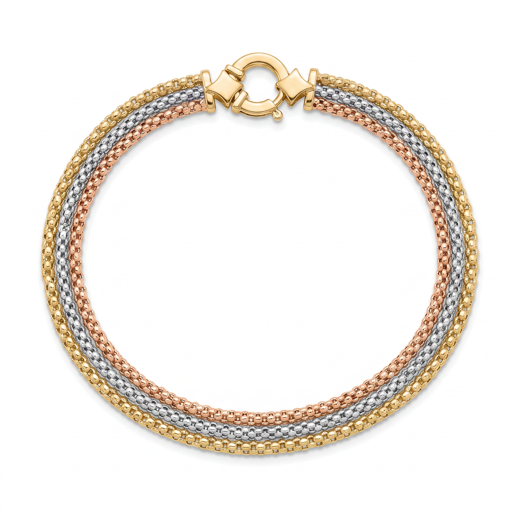 18K Multicolor Gold Chain Bracelet