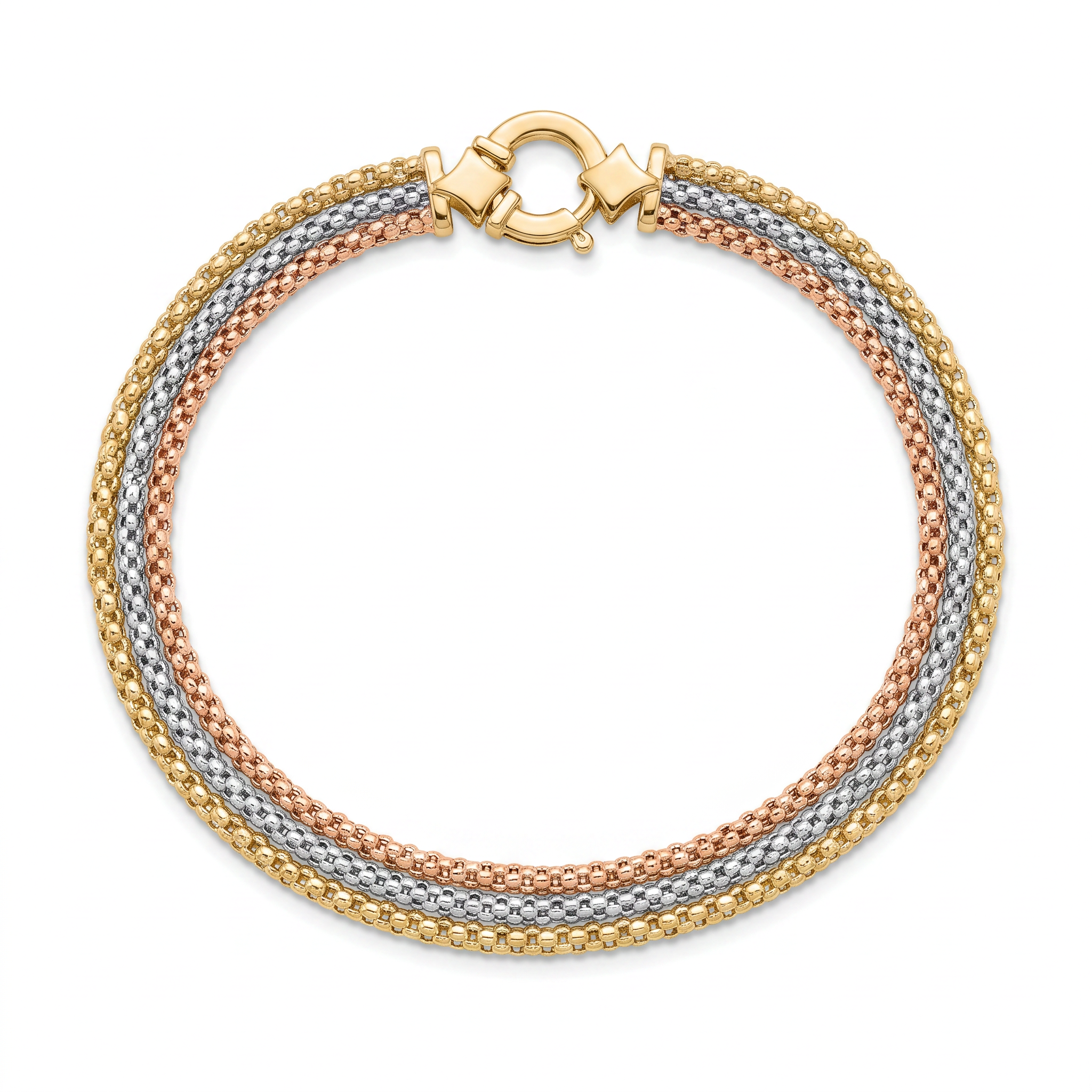 18K Multicolor Gold Chain Bracelet