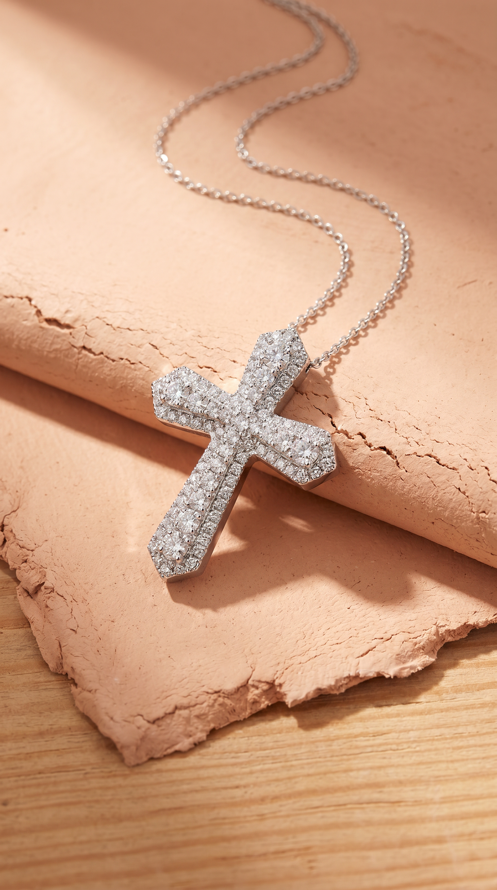Diamond White Gold Cross Necklace