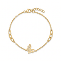 18K Yellow Gold Butterfly Chain Bracelet
