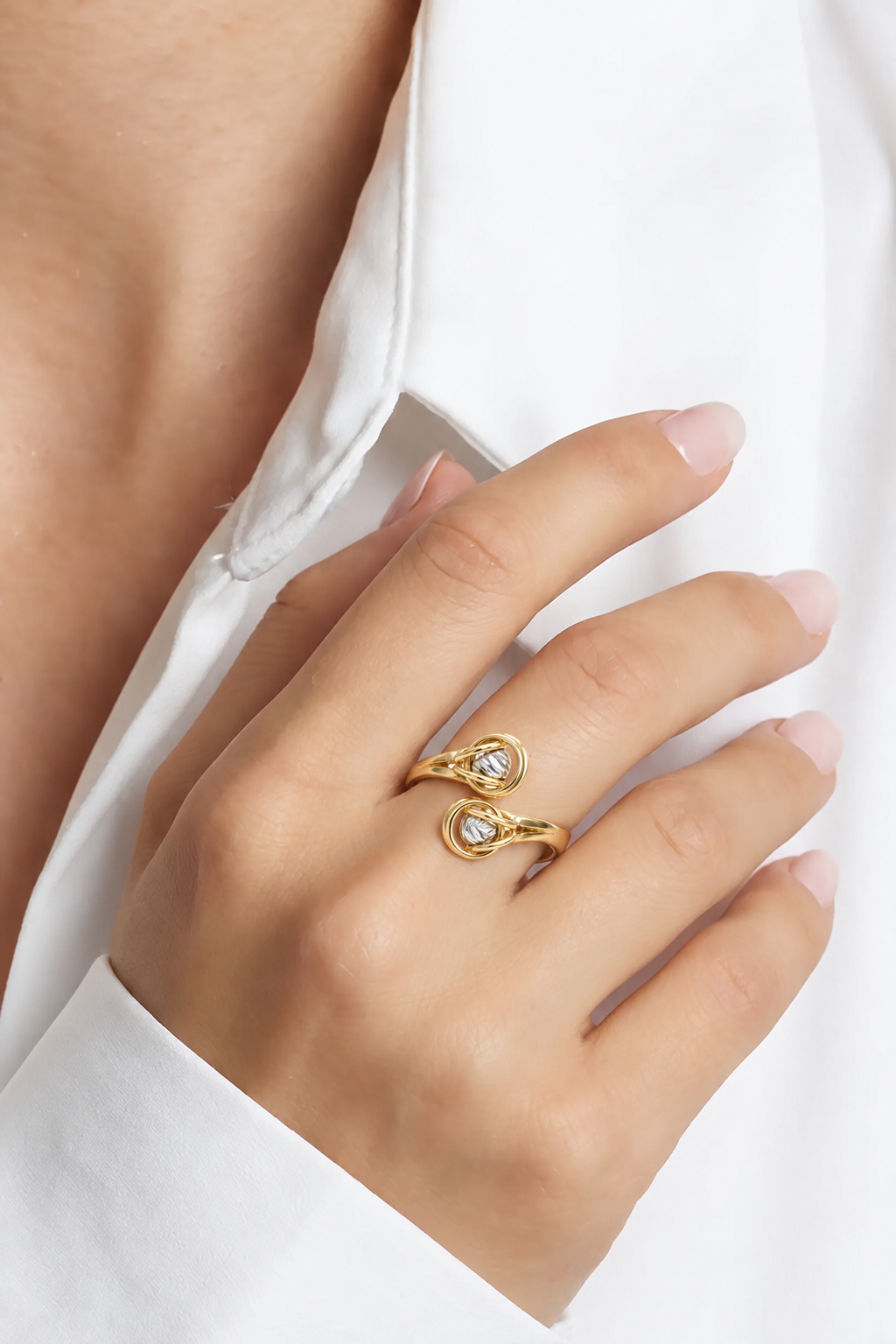 18K Two Tone Gold Ring