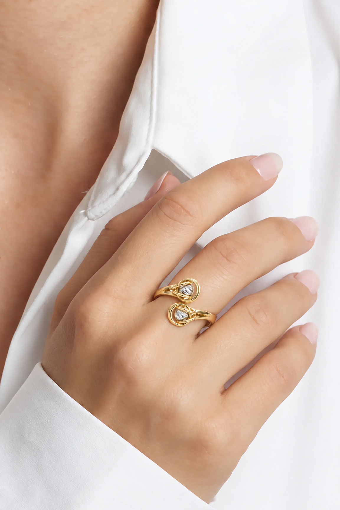 18K Two Tone Gold Ring