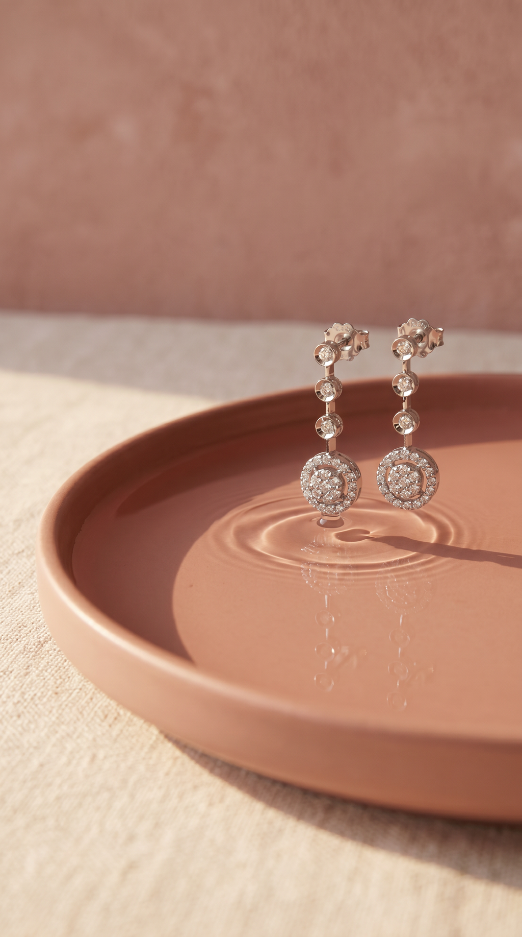 Diamond White Gold Drop Earrings