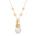 18K Yellow Gold Mother Of Pearl Chain Necklace