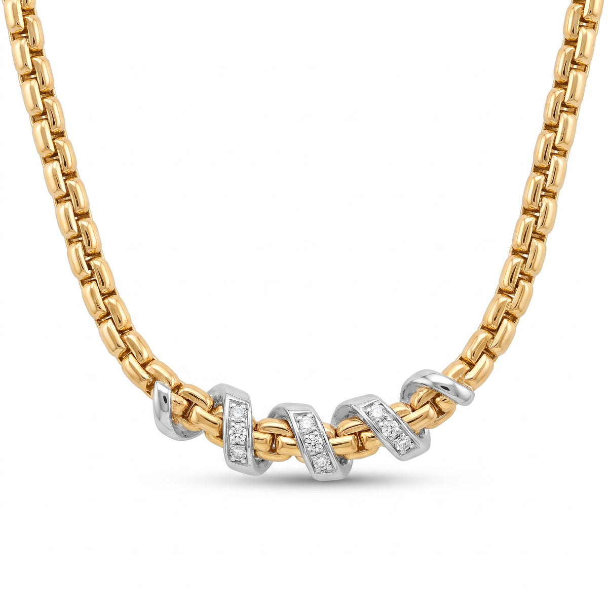Diamond Two Tone Gold Necklace