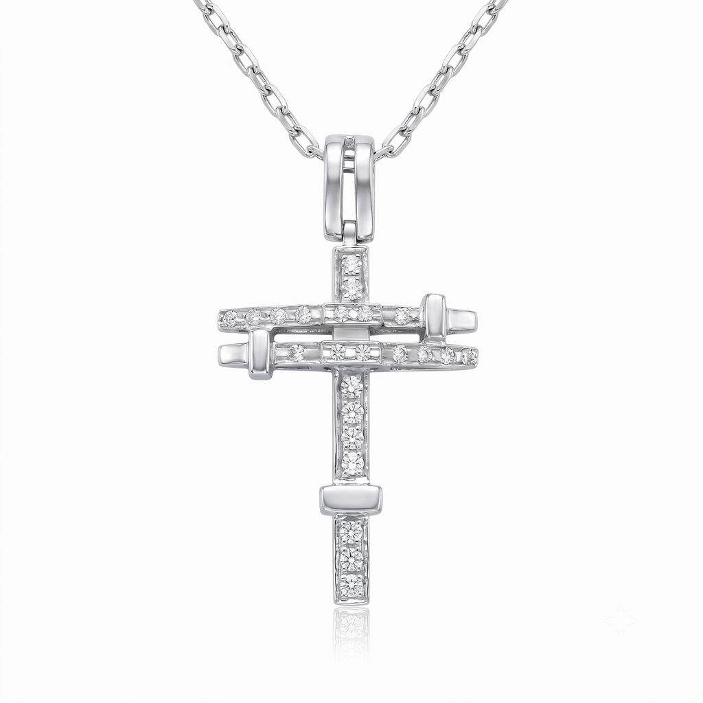 Diamond White Gold Cross Pendant