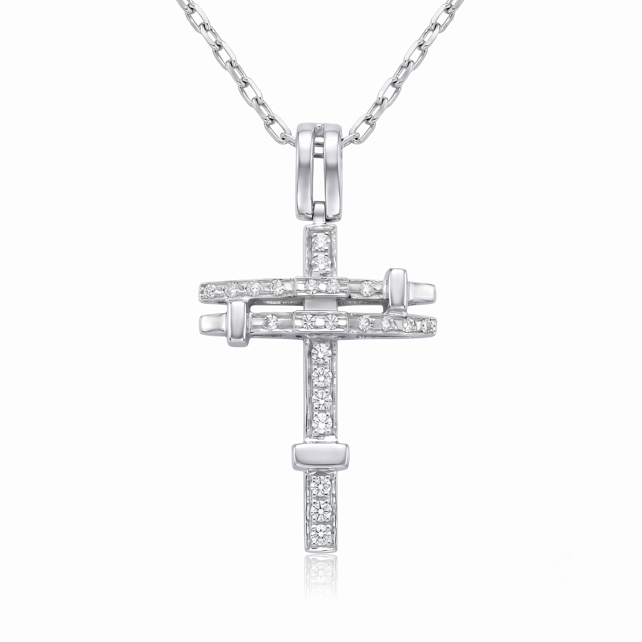Diamond White Gold Cross Pendant