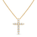 Diamond Yellow Gold Cross Chain Necklace