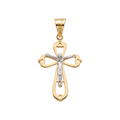 18K Two Tone Gold Crucifix Pendant