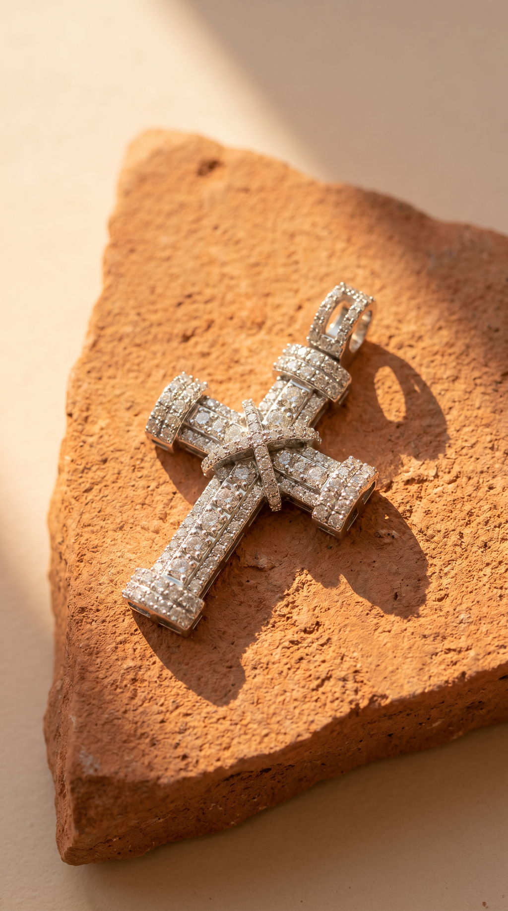 Diamond White Gold Cross Pendant