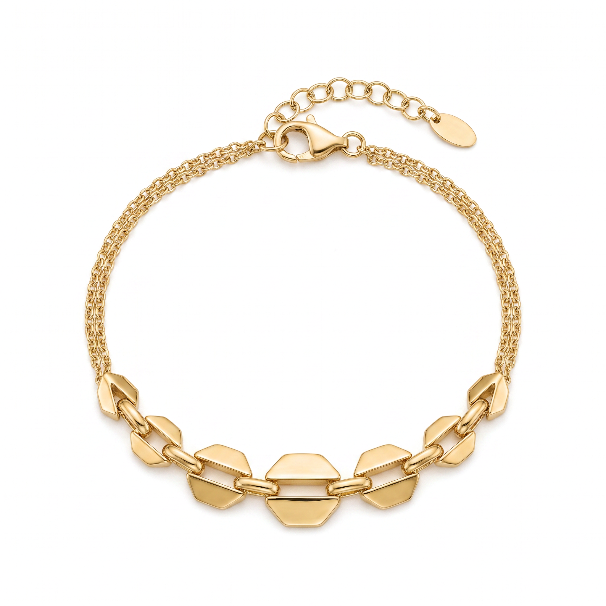 18K Yellow Gold Double Chain Bracelet