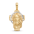 18K Gold 3D Two Tones Jesus Icon Pendant