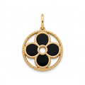 18K Yellow Gold Onyx Pendant