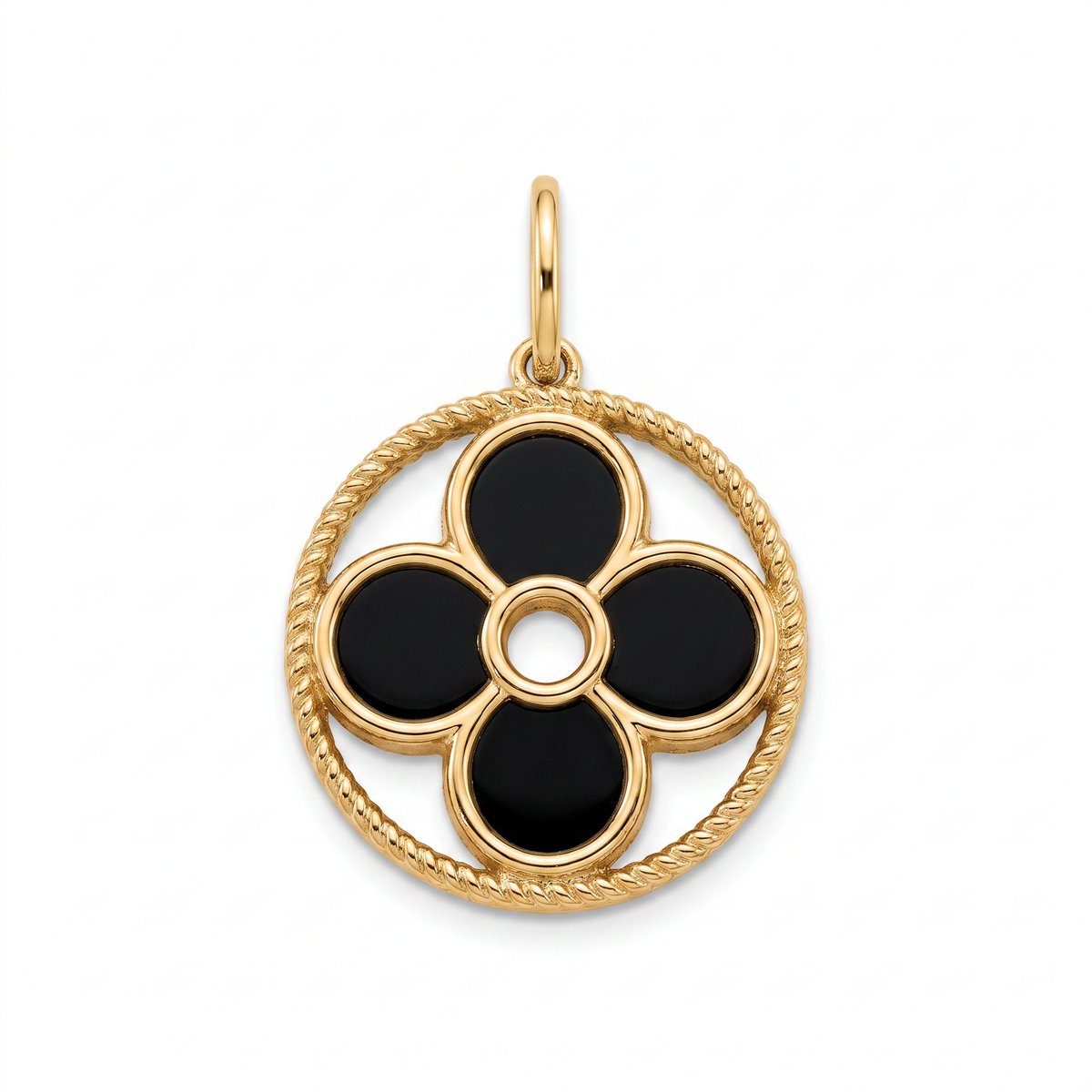 18K Yellow Gold Onyx Pendant