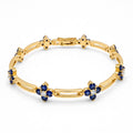 Diamond Yellow Gold Sapphire Chain Bracelet