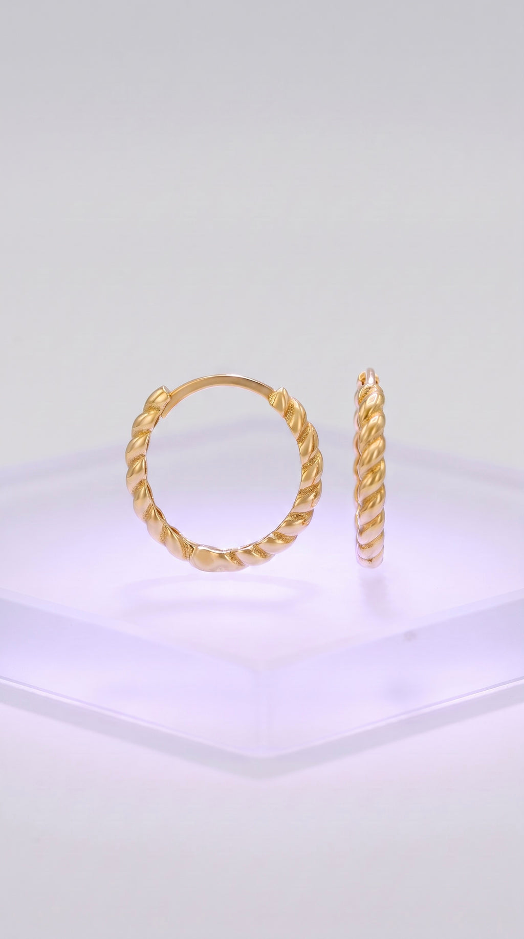 18K Yellow Gold Circle Hoop Earring