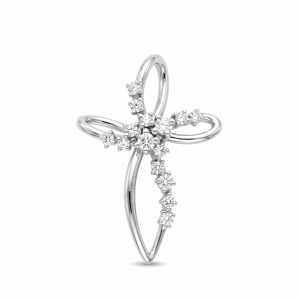 Diamond White Gold Cross Pendant