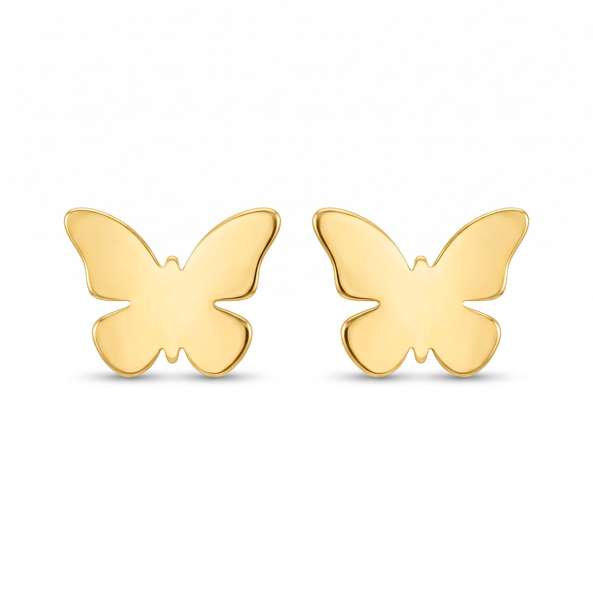 18K Yellow Gold Butterfly Stud Earring