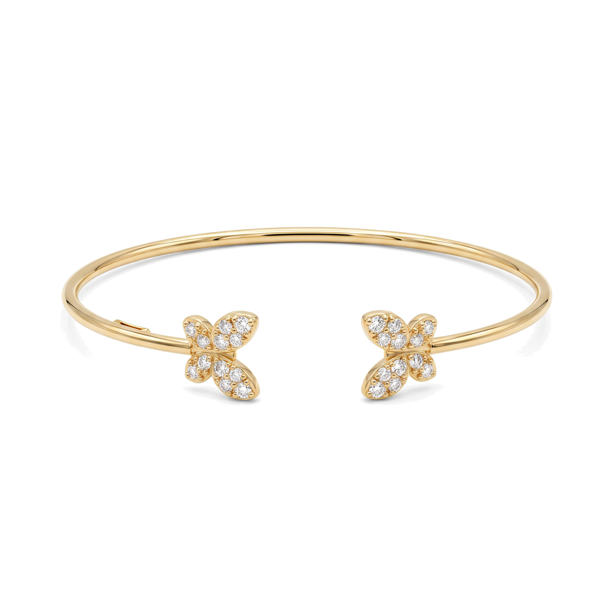 18K Yellow Gold Cubic Zirconia Butterfly Baby Cuff Bracelet
