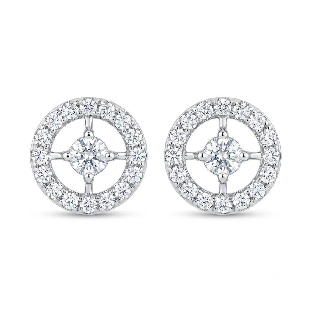 Diamond White Gold Stud Earrings