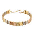 18K Multicolor Gold Bangle Bracelet