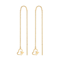 18K Yellow Gold Heart Dangle Earrings