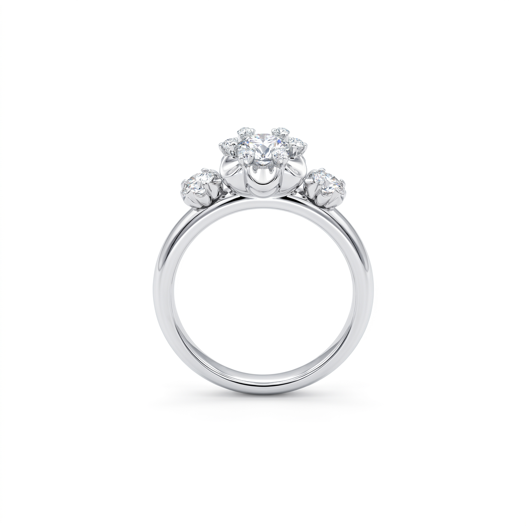 Diamond White Gold Flower Ring