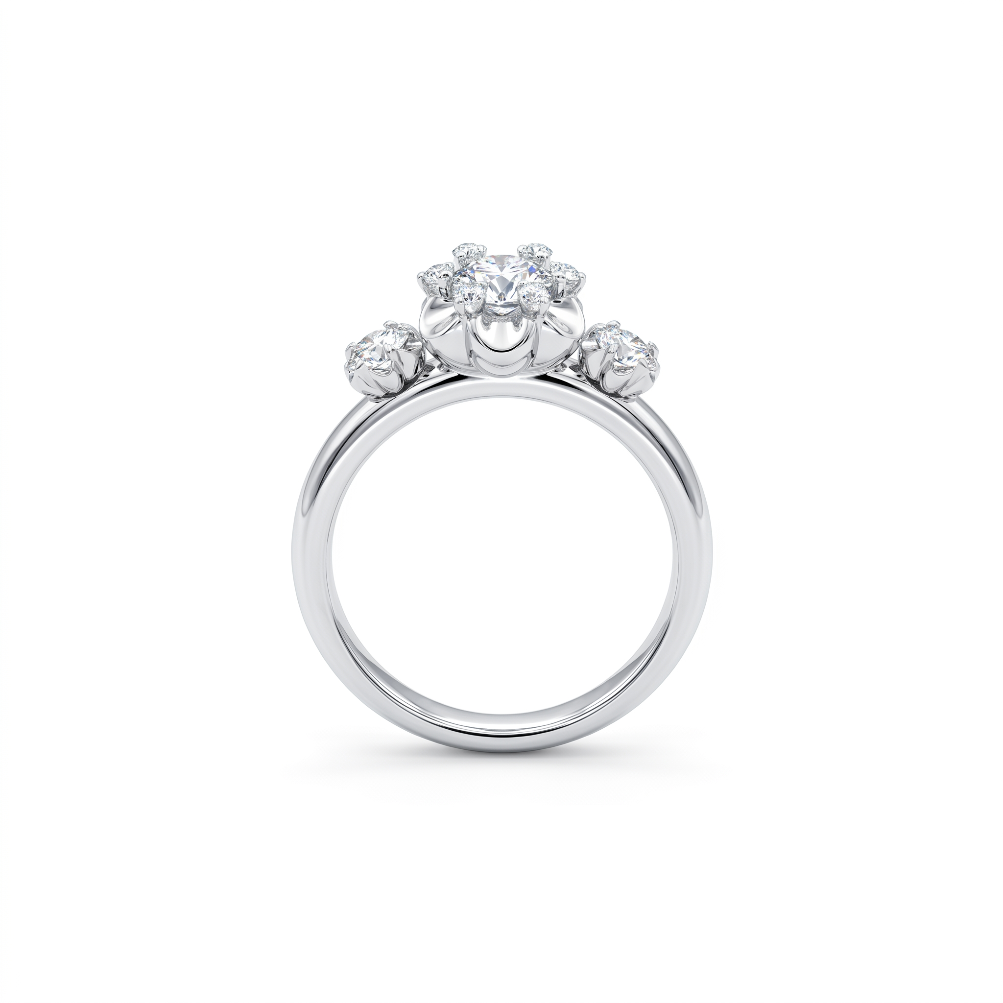 Diamond White Gold Flower Ring