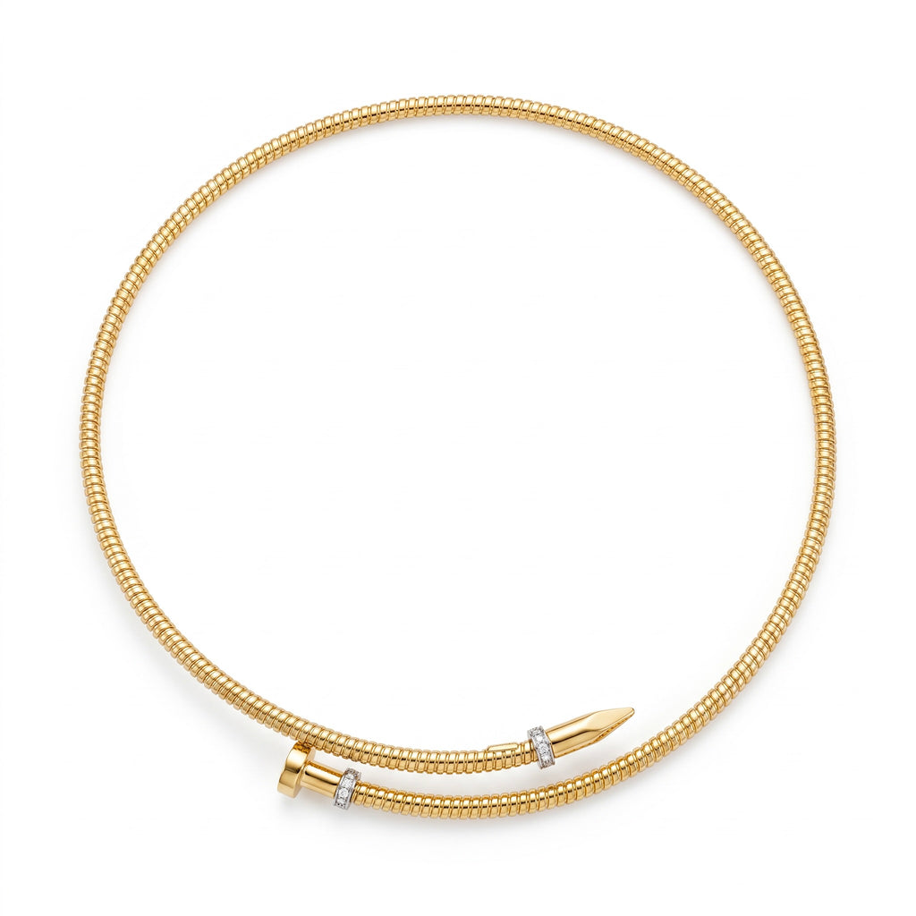 Diamond Two Tone Gold Choker Necklace