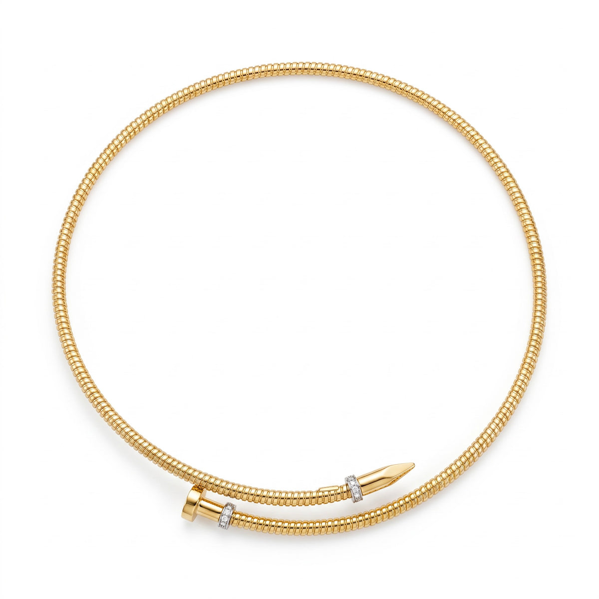 Diamond Two Tone Gold Choker Necklace