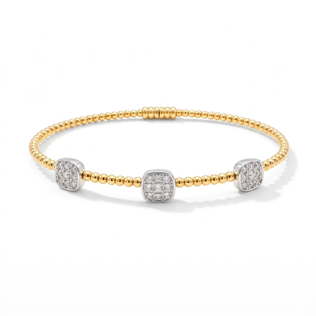 Diamond Two Tone Gold Bangle Bracelet
