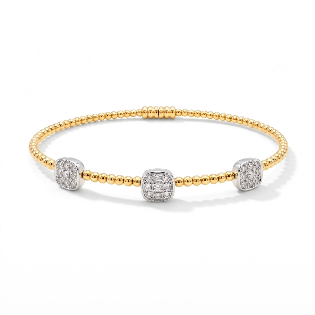 Diamond Two Tone Gold Bangle Bracelet