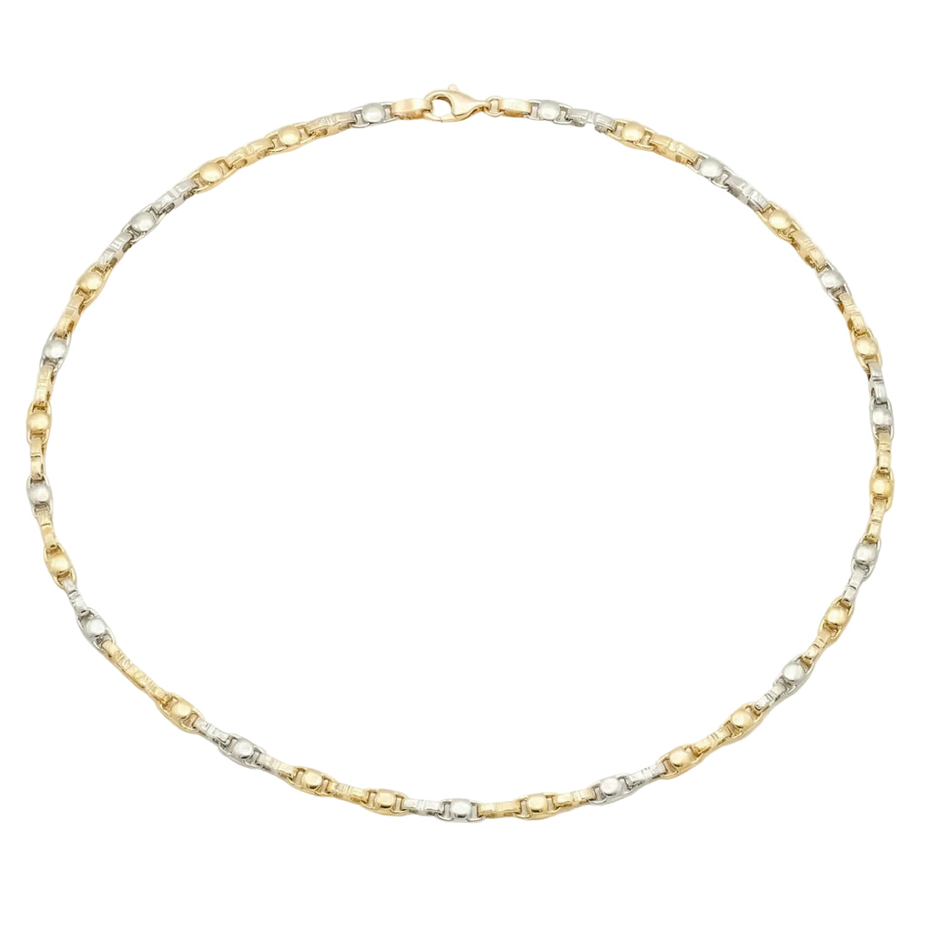 Men 18K Two Tone Gold Chain Necklace