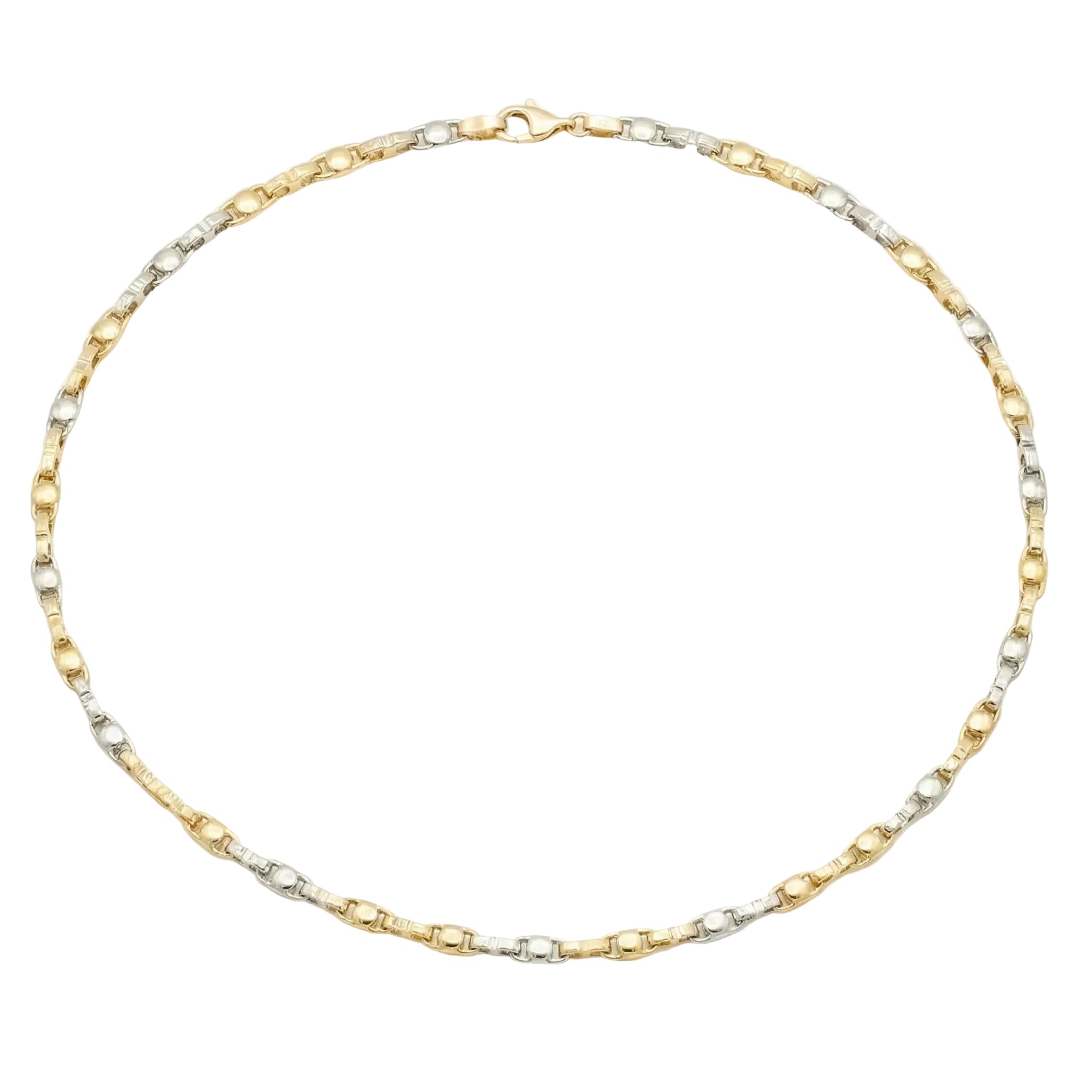 Men 18K Two Tone Gold Chain Necklace