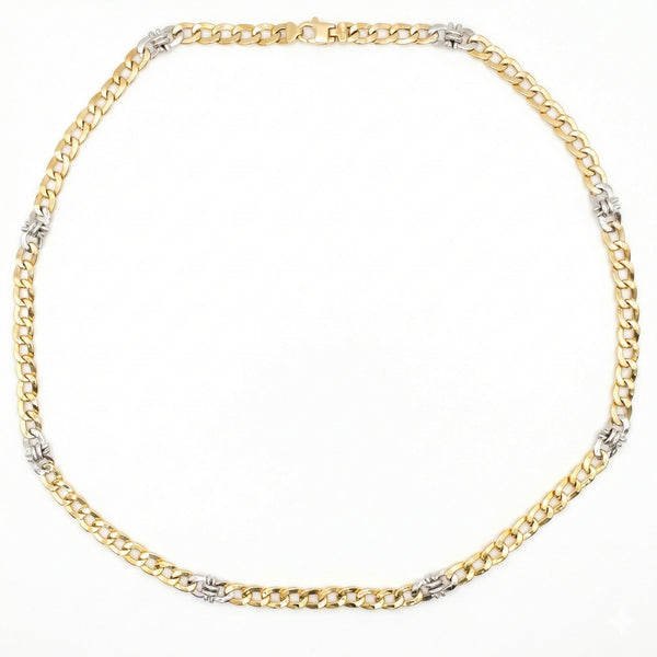 18K Two Tone Gold Chain Necklace