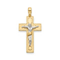 18K Two Tone Gold Crucifix Pendant