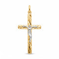 18k Gold Two Tone Crucifix Pendant
