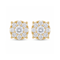 Diamond Yellow Gold 0.91 ctw Stud Earrings