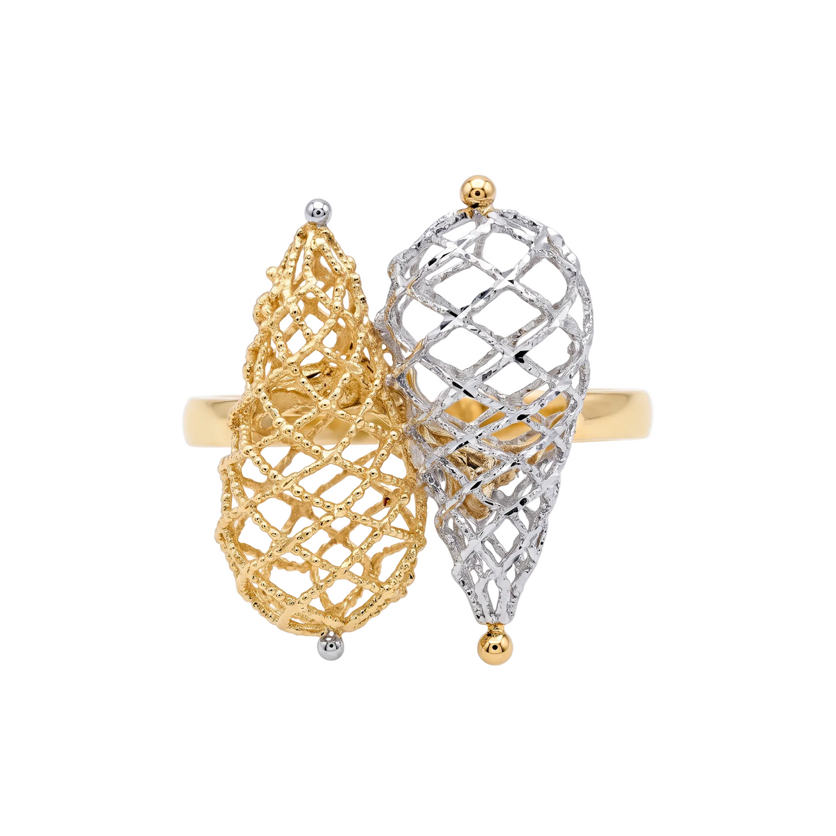 18K Two Tone Gold Ring