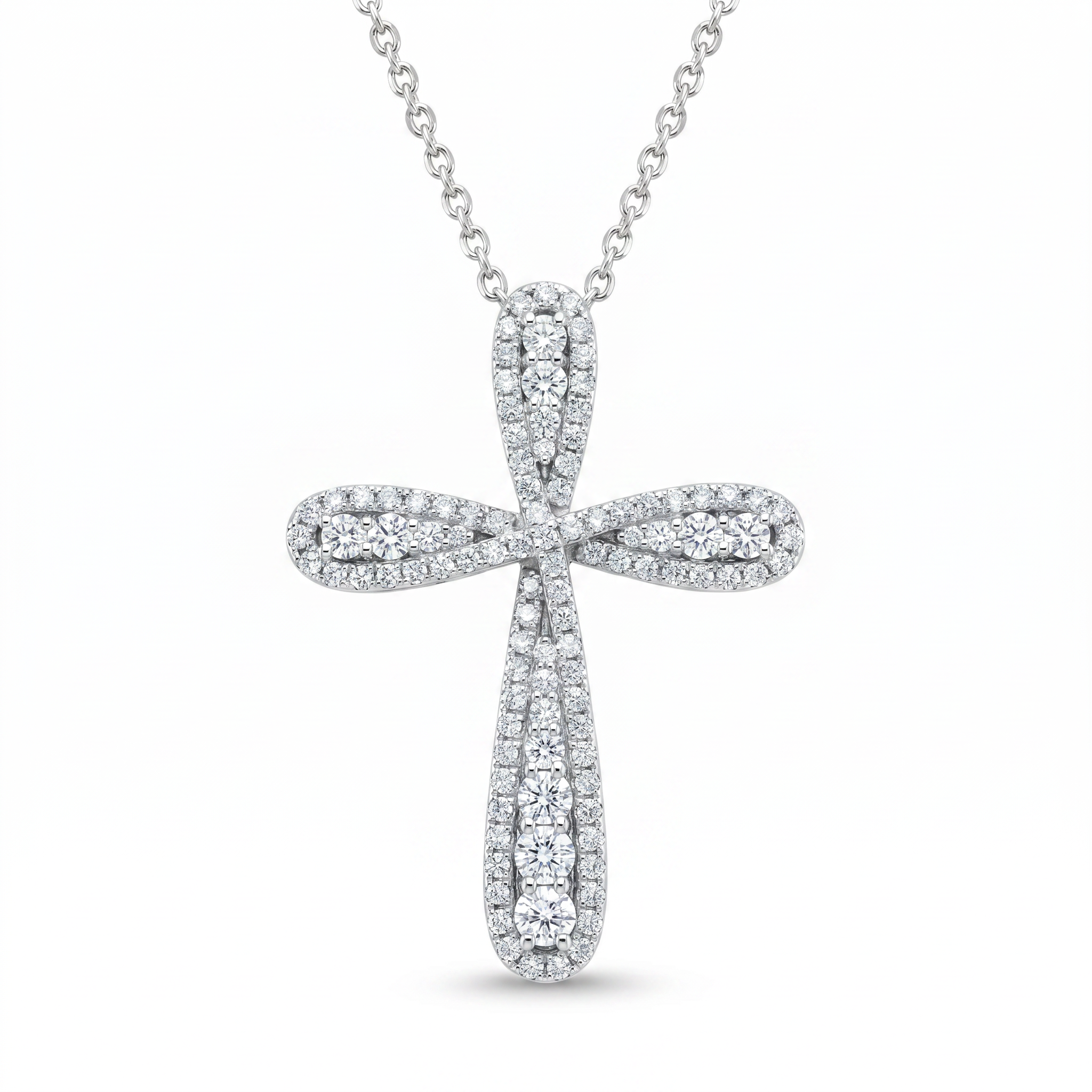 Diamond White Gold Cross Necklace