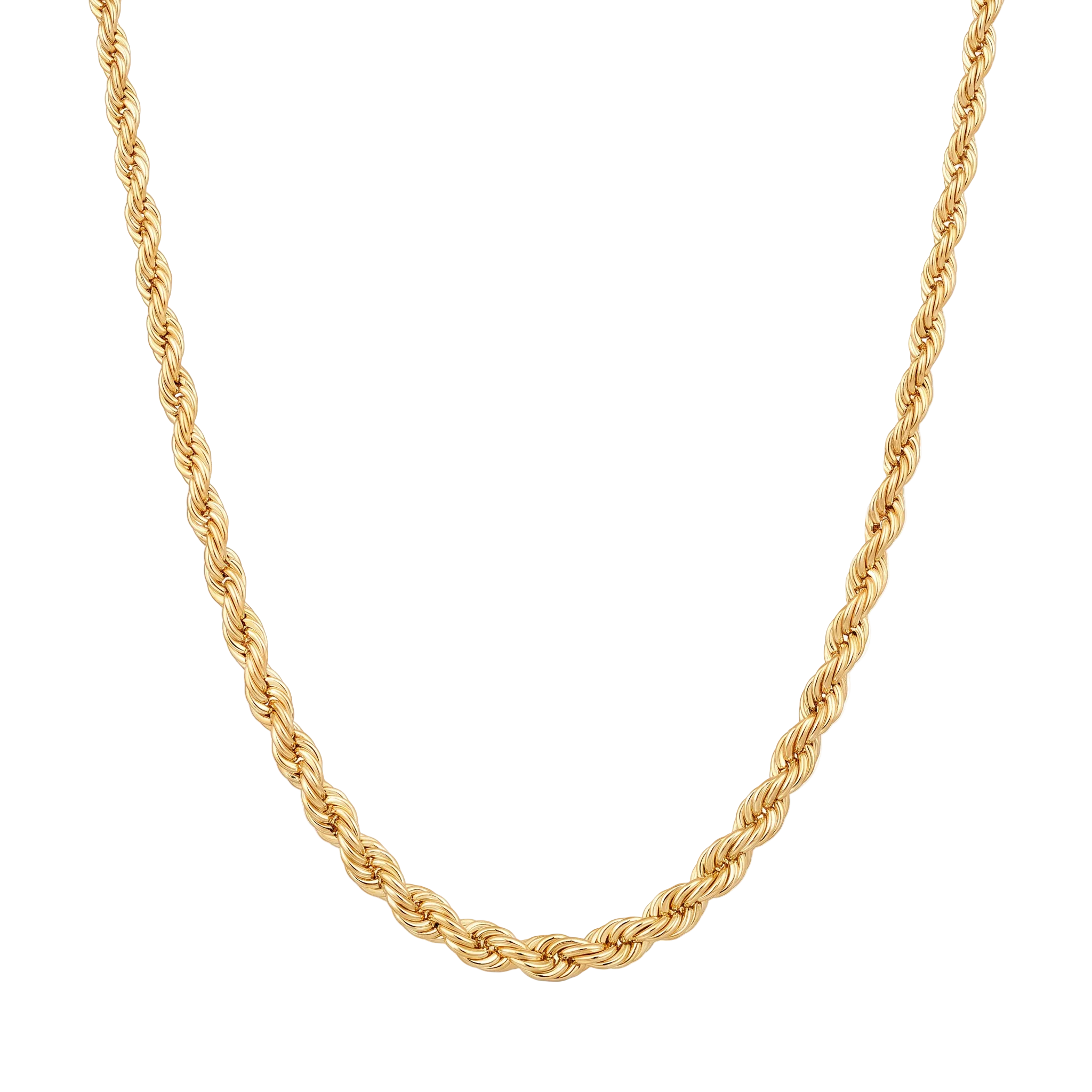 18K Yellow Gold Twisted Rope Chain Necklace