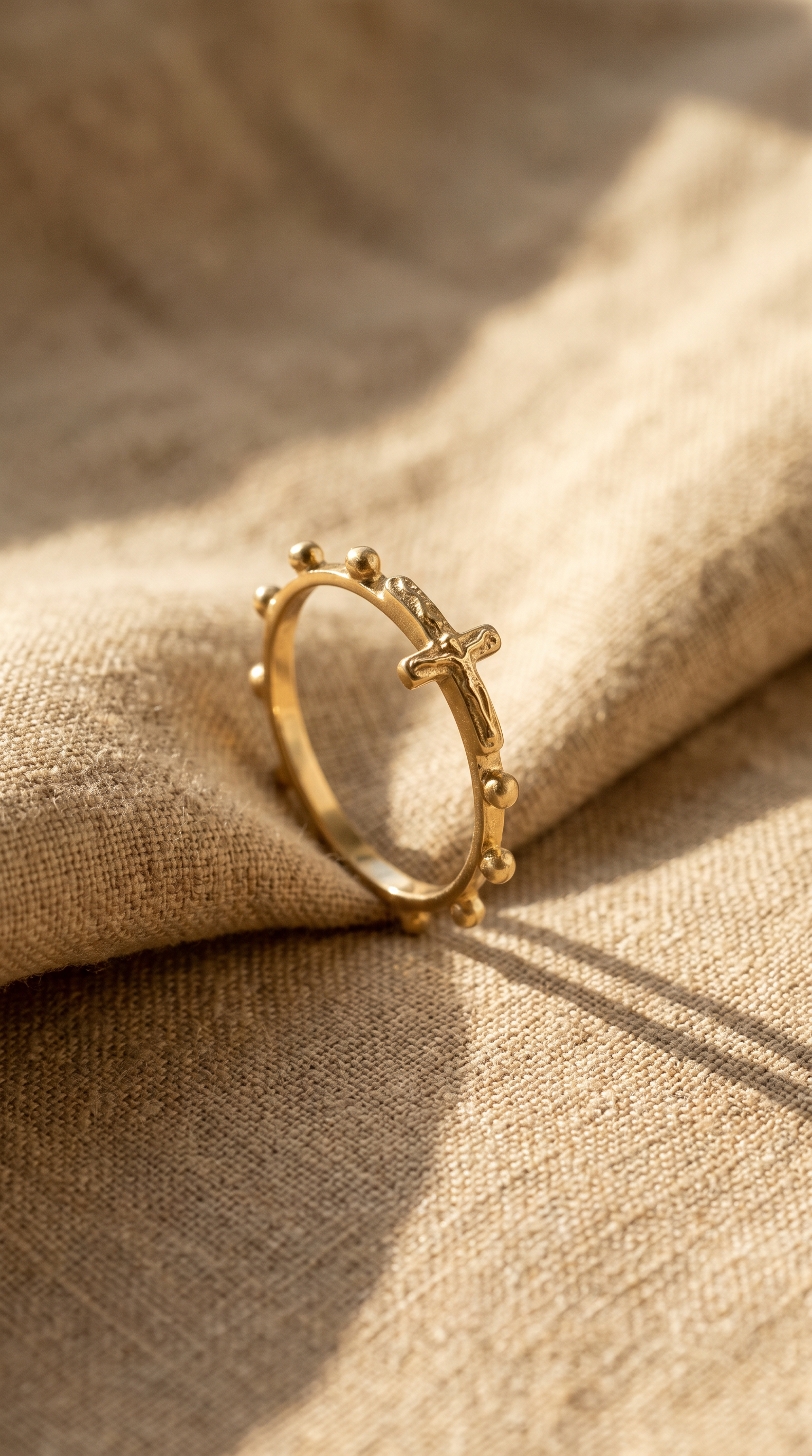 18K Yellow Gold Cross Ring