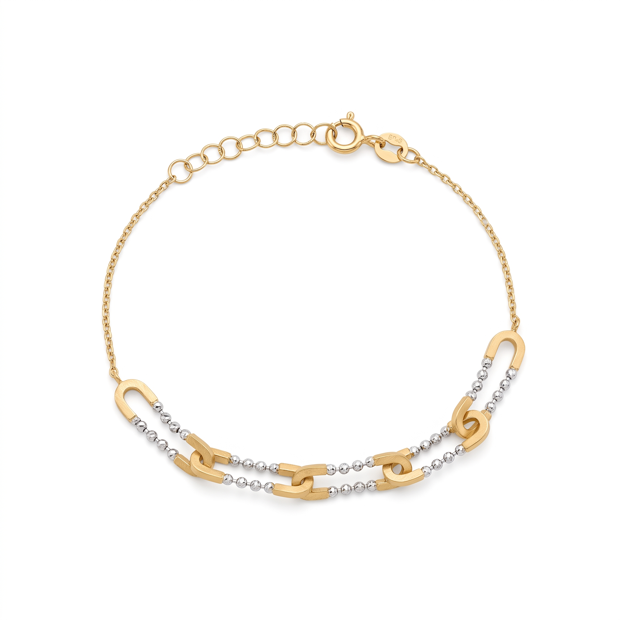 18K Two Tone Gold Chain Bracelet