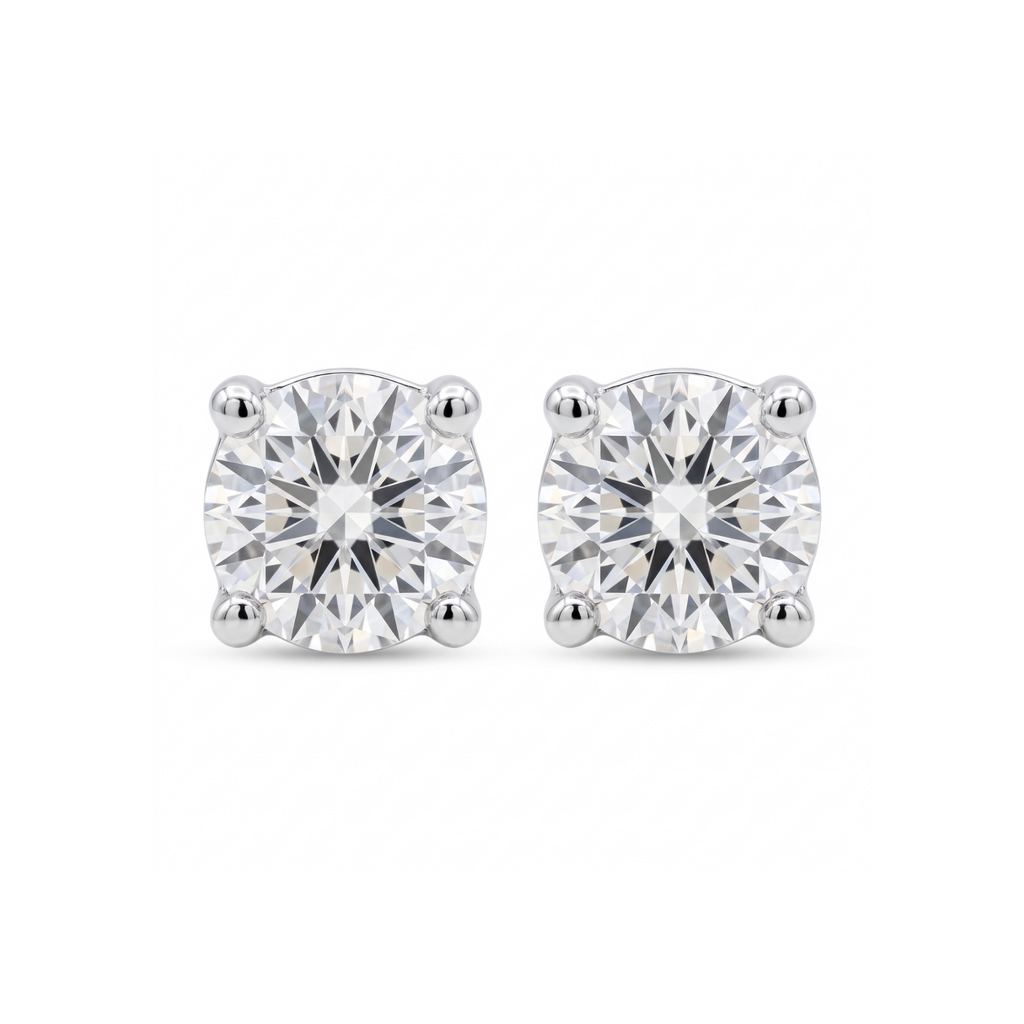 Lab Diamond White Gold 1 ctw Stud Earrings