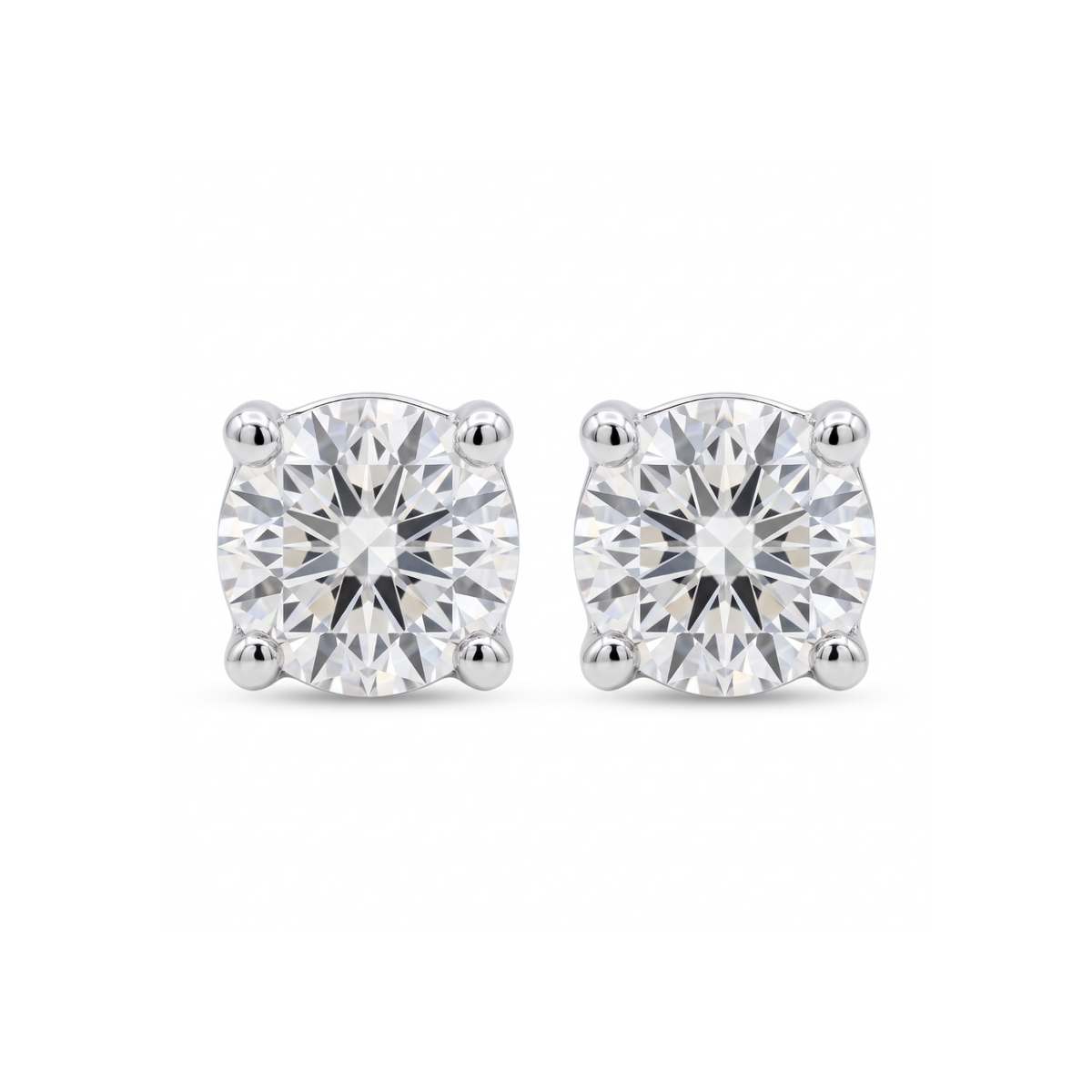 Lab Diamond White Gold 1 ctw Stud Earrings