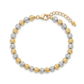 18K Two Tone Gold Beaded Bracelet