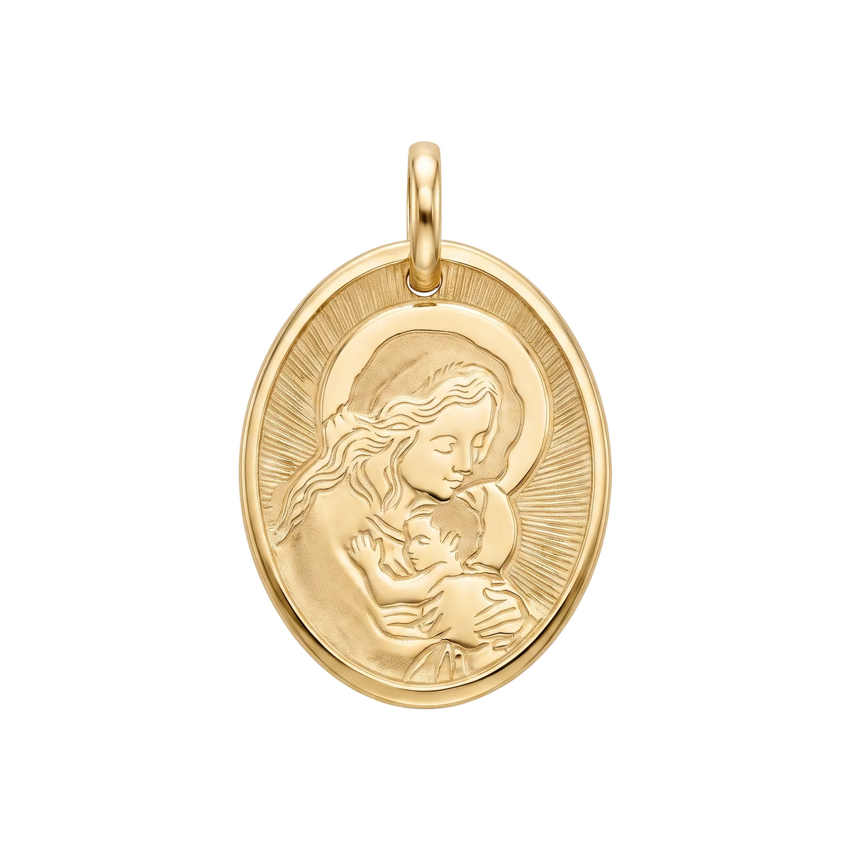 18K Yellow Gold St. Mary Icon Pendant