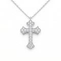 Diamond White Gold Cross Chain Necklace