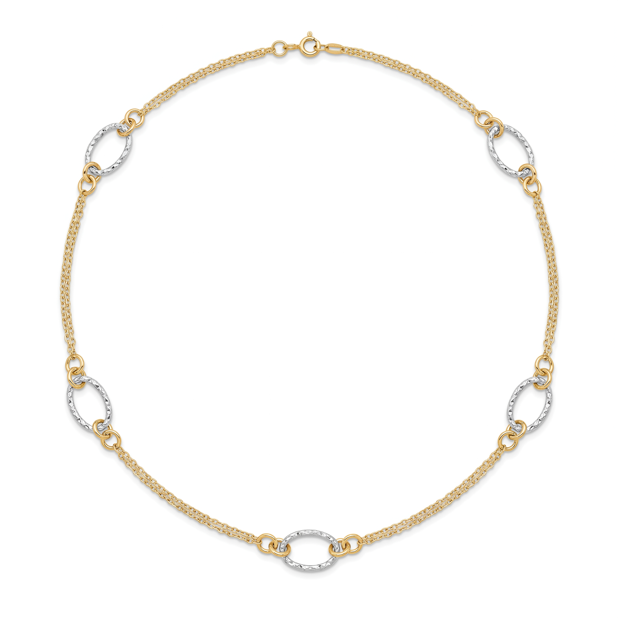 18K Two Tone Gold Chain Necklace