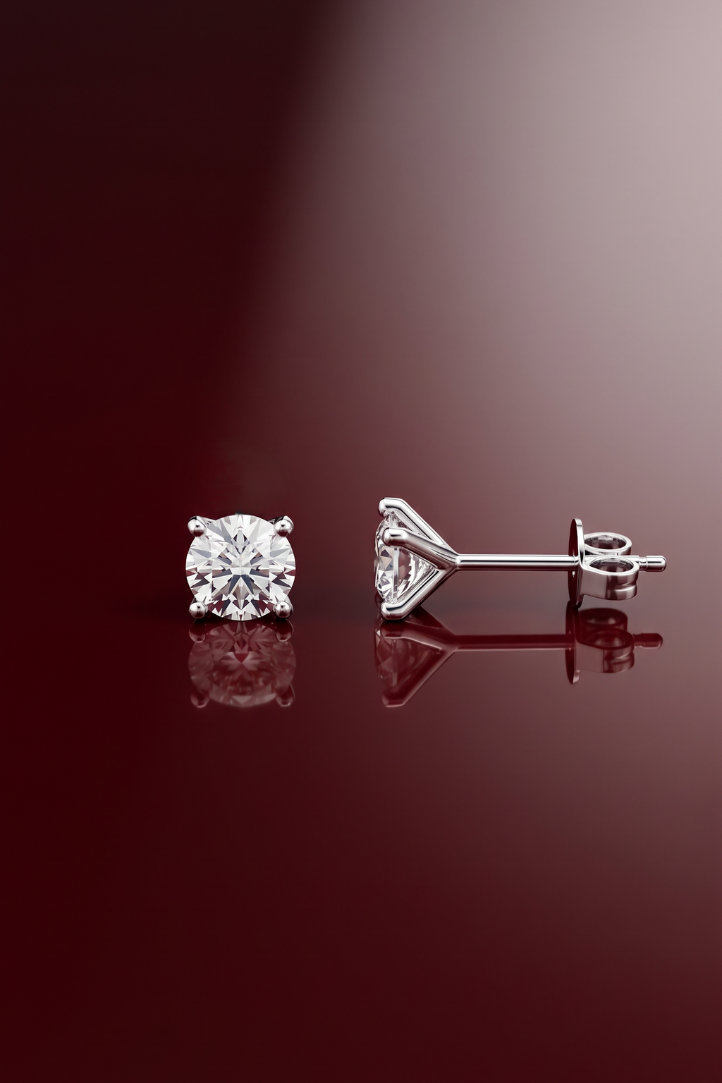 Lab Diamond White Gold Martini Setting 0.59 ctw Stud Earrings